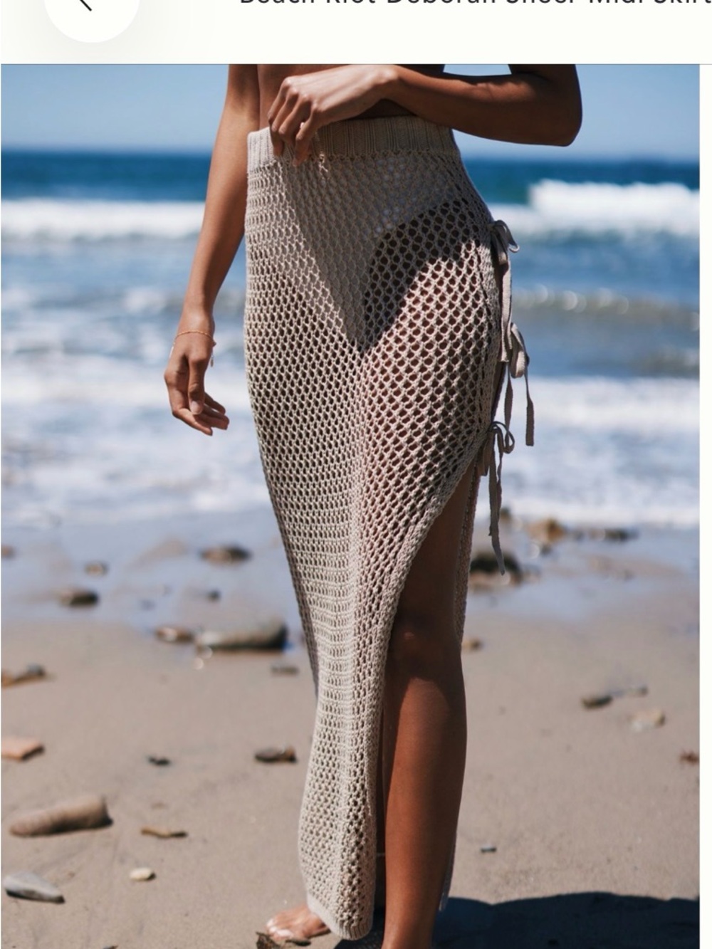 Beach Riot Deborah Sheer Midi Skirt